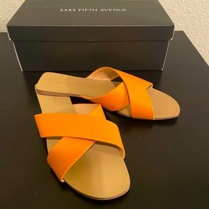 Saks Fifth Ave Anne Orange Slip On
